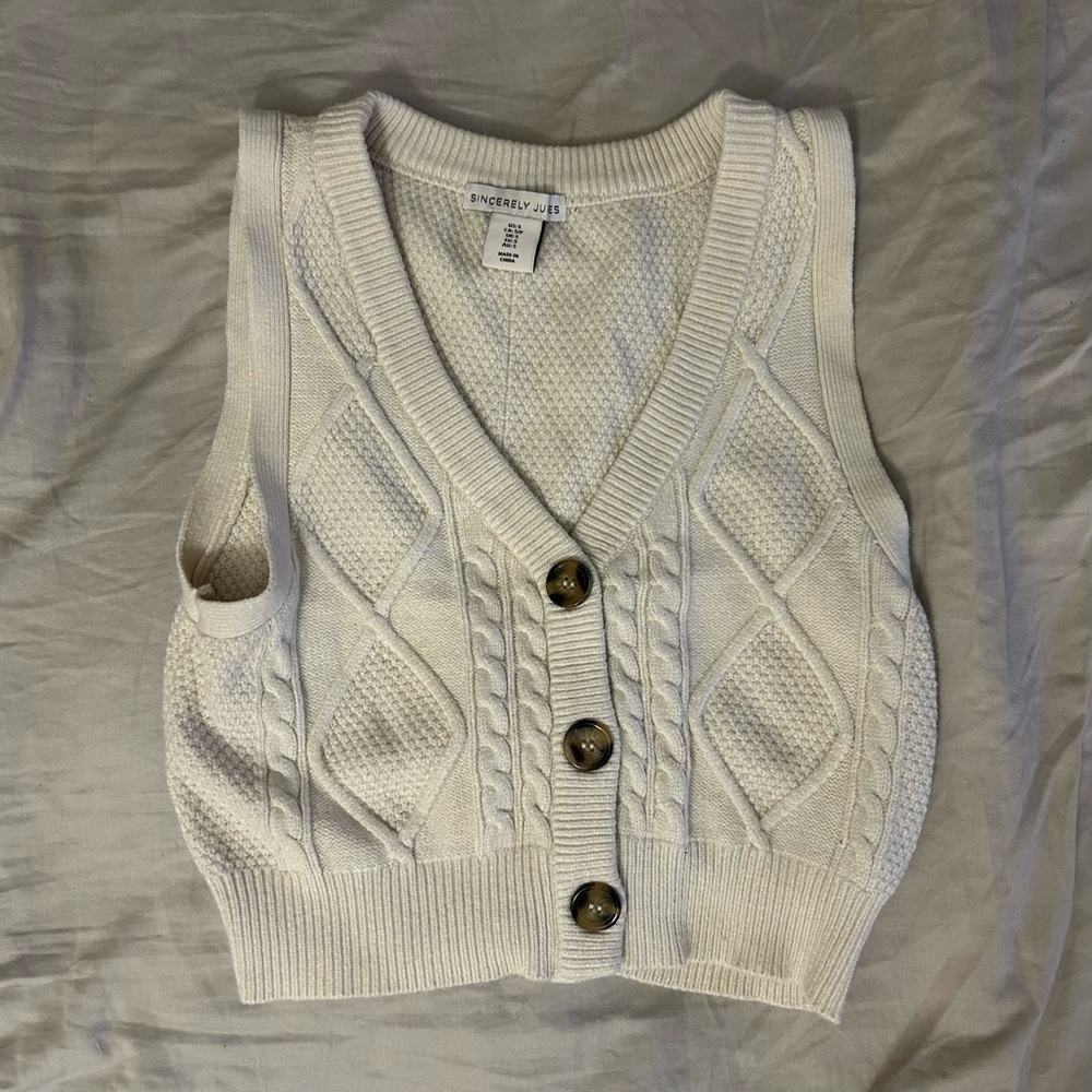 cropped knitted tank vest
